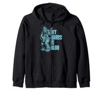 My Grass Is Blue Sasquatch Bigfoot Musician Retro Bluegrass Sudadera con Capucha
