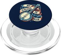 My Grass Is Blue Vintage Banjo & Banner Bluegrass PopSockets PopGrip para MagSafe