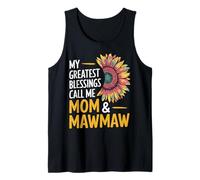 My Greatest Blessings Call Me Mom & Mawmaw Sunflower Art Camiseta sin Mangas