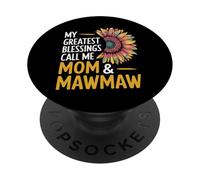 My Greatest Blessings Call Me Mom & Mawmaw Sunflower Art PopSockets PopGrip Adhesivo