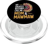 My Greatest Blessings Call Me Mom & Mawmaw Sunflower Art PopSockets PopGrip para MagSafe