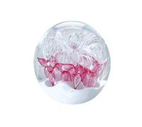 my-gschenk Bola de ensueño de Pisapapeles Medium: Diseño de Rosa con Flor Blanca sobre Fondo Blanco