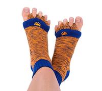 My Happy Feet Calcetines de alineación de pies con separadores de dedos para hombres o mujeres, naranja y azul, M