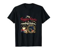 My Happy Hour Is Reading Ficción Libro Amante Diseño Camiseta