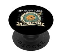 My Happy Place Has A Target Archery Arrow PopSockets PopGrip Adhesivo
