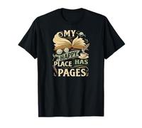 My Happy Place Has Pages Book Lover Reading Bibliophile Camiseta
