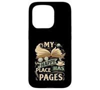 My Happy Place Has Pages Book Lover Reading Bibliophile Carcasa para iPhone 15 Pro