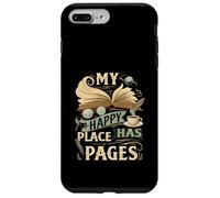 My Happy Place Has Pages Book Lover Reading Bibliophile Carcasa para iPhone 7 Plus/8 Plus