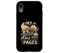 My Happy Place Has Pages Book Lover Reading Bibliophile Carcasa para iPhone XR