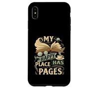 My Happy Place Has Pages Book Lover Reading Bibliophile Carcasa para iPhone XS MAX