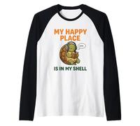 My Happy Place Is My Shell - Caja de Lectura con Texto en inglés Turtle Introvert Camiseta Manga Raglan