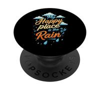 My Happy Place is the Rain - Rainy Day Lover PopSockets PopGrip Adhesivo