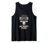 My Happy Place Music Lover Beat Makers Productor Musical para Hombre Camiseta sin Mangas