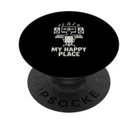 My Happy Place Music Lover Beat Makers Productor Musical para Hombre PopSockets PopGrip Adhesivo