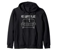 My Happy Place On The Couch Slouch Divertido Regalo Perezoso Sudadera con Capucha