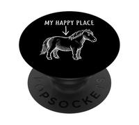 My Happy Place Pony Lover Tiny Horse Miniatura Horse Niñas PopSockets PopGrip Adhesivo
