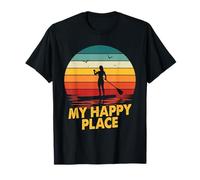 My Happy Place Stand Up Paddleboard Retro Sunset Paddleboard Camiseta