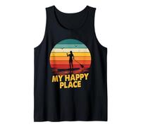 My Happy Place Stand Up Paddleboard Retro Sunset Paddleboard Camiseta sin Mangas