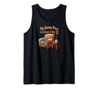 My Happy Place TV Funny Armchair Relaxation Design Camiseta sin Mangas