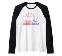 My Heart Beats - Cuerda de Saltar Holandesa Doble Camiseta Manga Raglan