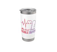 My Heart Beats - Cuerda de saltar holandesa doble Vaso térmico de acero inoxidable de doble pared