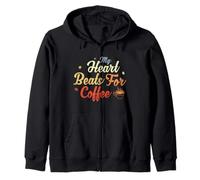 My Heart Beats For Coffee para Hombres y Mujeres Sudadera con Capucha