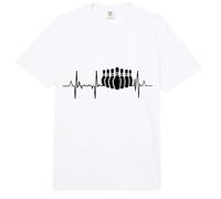 My Heart Beats For Ninepin Bowling Pulse Line Comfort Colors Adult Heavyweight T-Shirt