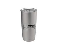 My Heart Beats For Piano Player Heart Line Vaso térmico de acero inoxidable de doble pared