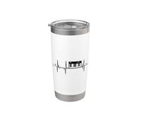 My Heart Beats For Piano Player Heart Line Vaso térmico de acero inoxidable de doble pared