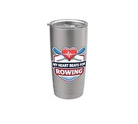 My Heart Beats For Remo Equipo Heartbeat Pulse Oars Vaso térmico de acero inoxidable de doble pared