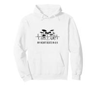 My Heart Beats In 4/4 Batería Batería Rhythm Sudadera con Capucha