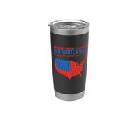 My Heart Beats Red, White & Blue USA Map 4th Of July Vaso térmico de acero inoxidable de doble pared