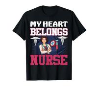 My Heart Belongs Nurse Funny Nursing Nurses Camiseta gráfica económica