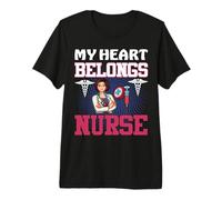 My Heart Belongs Nurse Funny Nursing Nurses Camiseta Premium