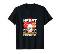 My Heart Belongs To a Firefighter Best Wife Fireman Gift Camiseta