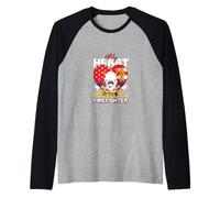My Heart Belongs To a Firefighter Best Wife Fireman Gift Camiseta Manga Raglan