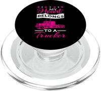 My Heart Belongs To A Trucker - Cute Love Trucker Wife PopSockets PopGrip para MagSafe