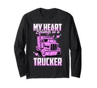 My Heart Belongs To A Trucker Funny Truck Driver Manga Larga
