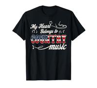 My Heart Belongs To Country Music Bandera de América Occidental Camiseta