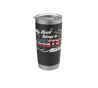 My Heart Belongs To Country Music Bandera de América Occidental Vaso térmico de acero inoxidable de doble pared