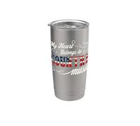 My Heart Belongs To Country Music Bandera de América Occidental Vaso térmico de acero inoxidable de doble pared