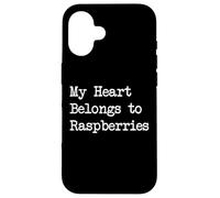 My Heart Belongs to Raspberries Funny Frambuesas Minimalista Carcasa para iPhone 16