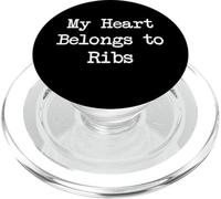 My Heart Belongs to Ribs Funny Ribs BBQ Minimalista PopSockets PopGrip para MagSafe