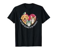 My Heart Belongs To The Animals Dog Cat Bird Pet Lover Camiseta