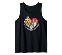 My Heart Belongs To The Animals Dog Cat Bird Pet Lover Camiseta sin Mangas
