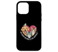 My Heart Belongs To The Animals Dog Cat Bird Pet Lover Carcasa para iPhone 12 Mini