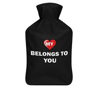 My Heart Belongs to You - Botella de agua de goma con cubierta de felpa suave, bolsa de agua caliente para invierno, manos y pies, protección contra el frío, 1000 ml