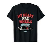 My Heart Has Wheels - Diseño de Viaje en Coche Vintage Camiseta