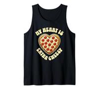 My Heart Is Extra Cheesy Funny Heart Shaped Pizza Dichos Camiseta sin Mangas