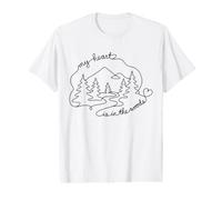 My Heart Is In The Woods Forest Nature Enthusiast Camiseta gráfica económica